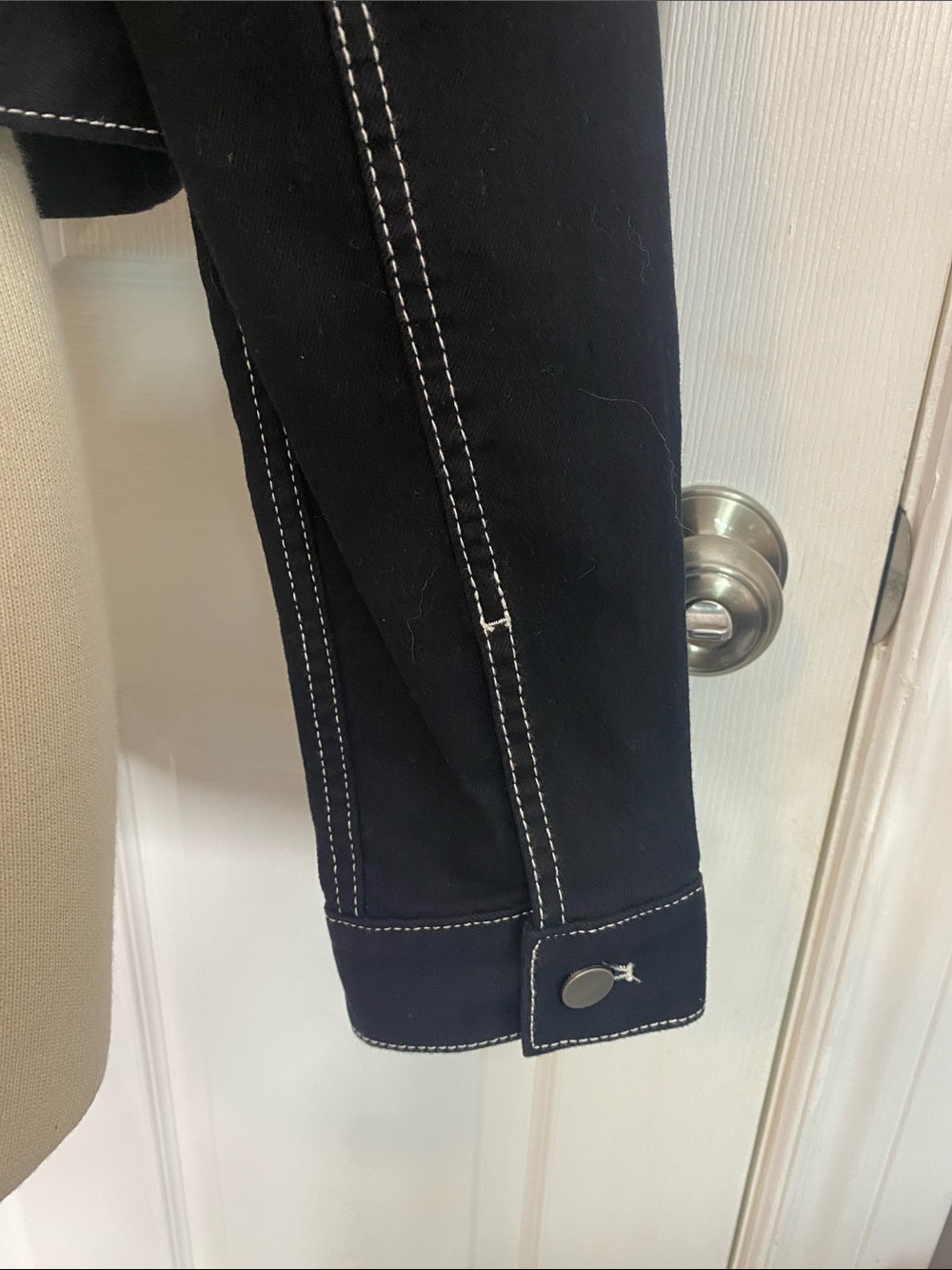 OAK + FORT Black Contrast Stitch Cropped Utility Jacket M Minimalist - Picture 10 of 13